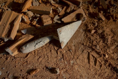 Trowel and Brick with Sunlight