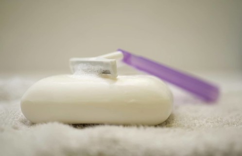 Soap and Razor in Bathroom