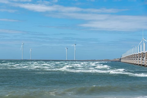 Oosterschelde Barrage from Banjaard Beach