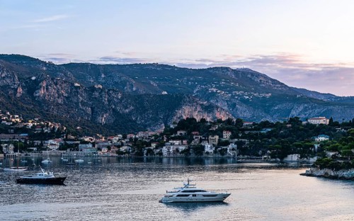 Sunrise over Harbor and Bay of Villefranche-sur-Mer