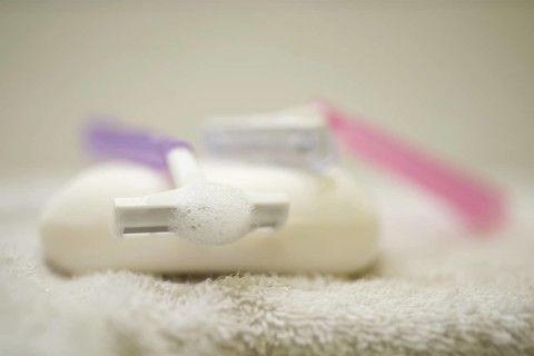 Soap and Razor in Bathroom