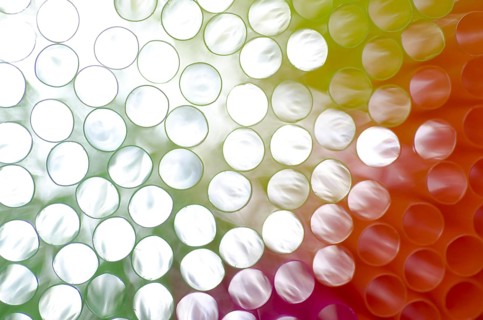 Illuminated Colorful Straws Holes