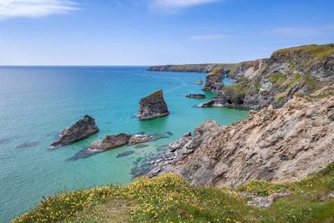 Bedruthan Steps cliff formation