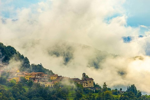 Alpine Village Aranno in the Clouds with Mountain View in Ticino