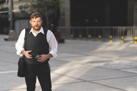 Business man posing on the street