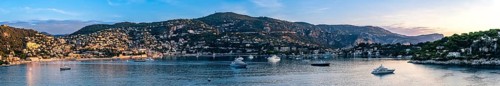 Sunrise over Harbor and Bay of Villefranche-sur-Mer