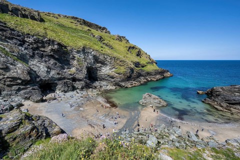 View down to Tintagel Haven
