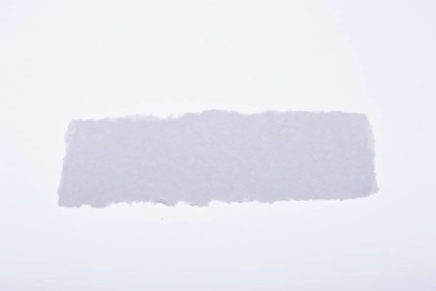 A piece of white blank torn note paper