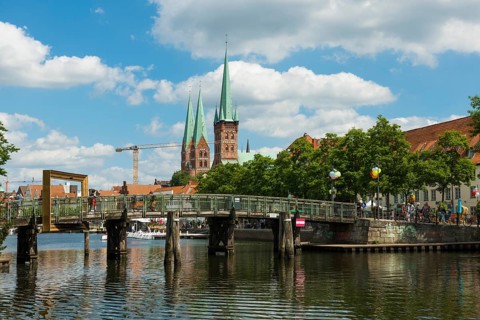 Old Town with St. Peter's Church and St. Mary's Church on the Obertrave