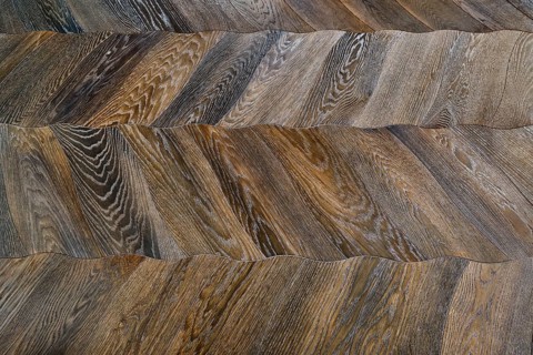 Top view of natural oak parquet