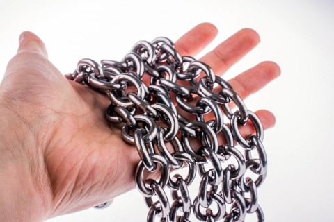 Handful chain on white background