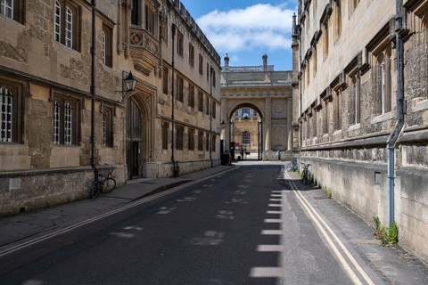 Merton Street in the Old Town of Oxford