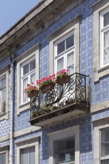 House facade tiled with azulejos