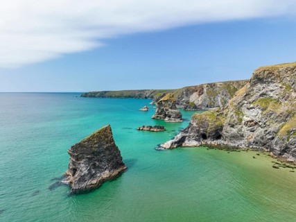 Bedruthan Steps cliff formation