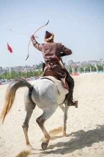Ottoman archer riding and shooting on horseback