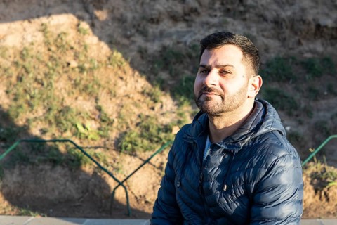 Portrait of latin man in a park