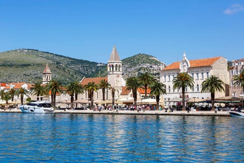 View of the old town of Trogir on the Mediterranean Sea Holiday in Trogir