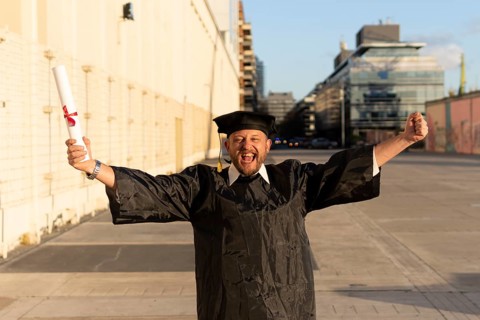 Man recent graduated
