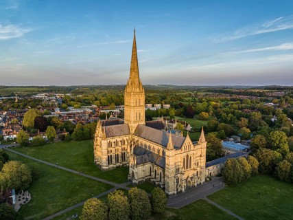 Aerial view of Salisbury Cathedral