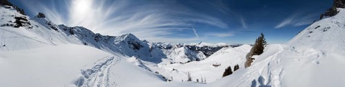 Winter Panorama Ski Resort Fellhorn Kanzelwand Kleinwalsertal Austria