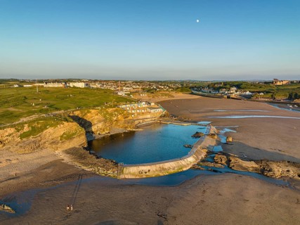 Aerial view of the Bude Seapool