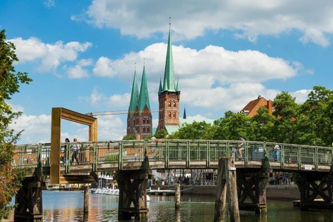 Old Town with St. Peter's Church and St. Mary's Church on the Obertrave