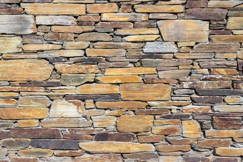 Slate slabs stacked to form a wall