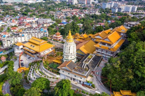 Kek Lok Si Temple aerial view on Penang Island