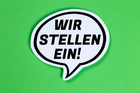 We are hiring Jobs Job Advertisement Job Search in Speech Bubble Communication Business Concept Talk in Stuttgart