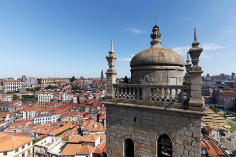 View from the tower of the Se do Porto Cathedral to Baixa district