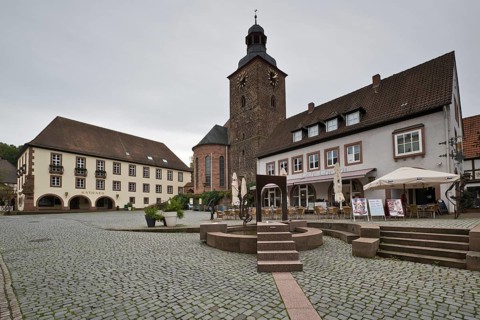 Market square and town hall in Annweiler
