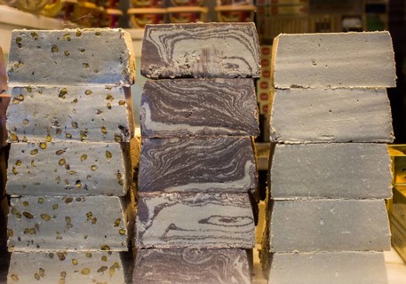 Traditional eastern Halvah a sweet confection made with tahini sesame paste