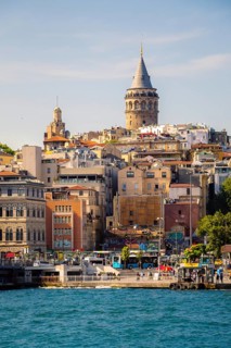 View of the Galata Tower from Byzantium times in Istanbul