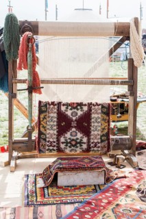 Carpet of traditional types made on a loom