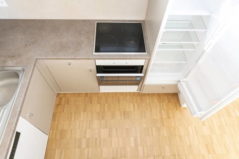 Domestic Kitchen at Home From Above in Switzerland