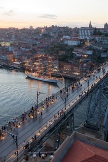 City view at dusk