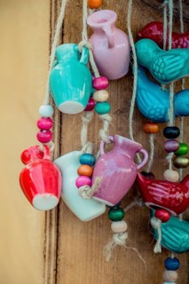 Traditional clay pottery for sale at the market