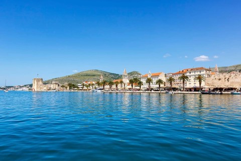 View of the old town of Trogir on the Mediterranean Sea Holiday in Trogir