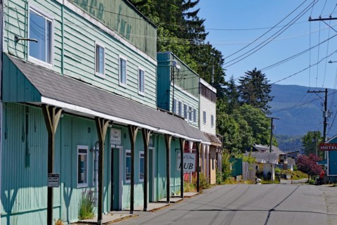 Historic wooden facades in the small island village