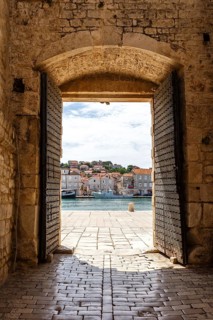 Trogir city gate juzna gradska vrata in the old town Holidays in Trogir