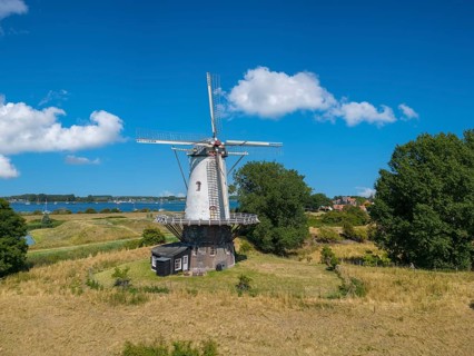Aerial view with the windmill De Koe