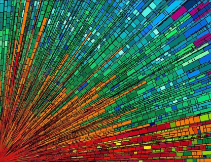 Mosaic rays background in colors