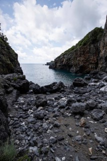 Beautiful hidden beach. The Saraceno Grotto is located directly on the sea in Salerno