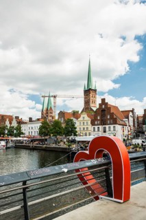 Old Town with St. Peter's Church and St. Mary's Church on the Obertrave