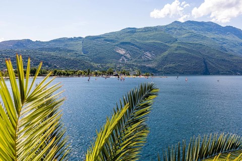 Windsurfers at Torbole on Lake Garda