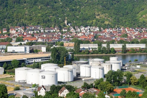 View of the oil port of Stuttgart at Nordkai