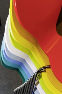 Colourful design chairs