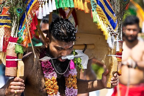 Karvati dancers who have their bodies pierced and thus give thanks for answered prayers