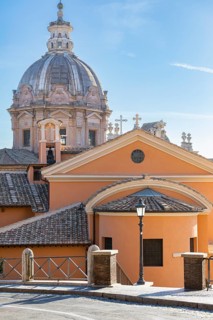Mamertine Prison and the Dome of Church Santi Luca e Martina Martiri