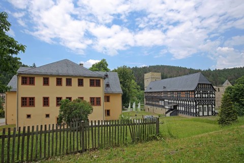 Paulinzella Monastery former Benedictine monastery yellow hunting lodge and official residence